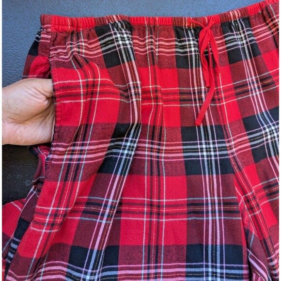 VICTORIA'S SECRET RED METALLIC PLAID SHIMMER FLANNEL PAJAMAS SET LARGE - Picture 10 of 12